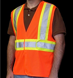 Class 2 Tear Away Mesh Vest Orange  - 15 Count